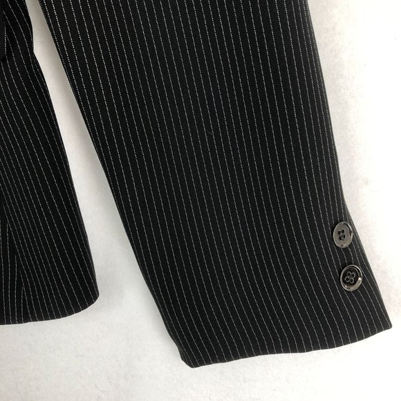 Tahari ASL Women's Size 6 Black White Striped Two-Button Blazer Jacket - Picture 3 of 8